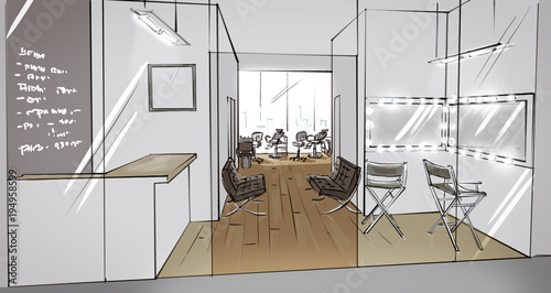 Illustration of a beauty salon interior