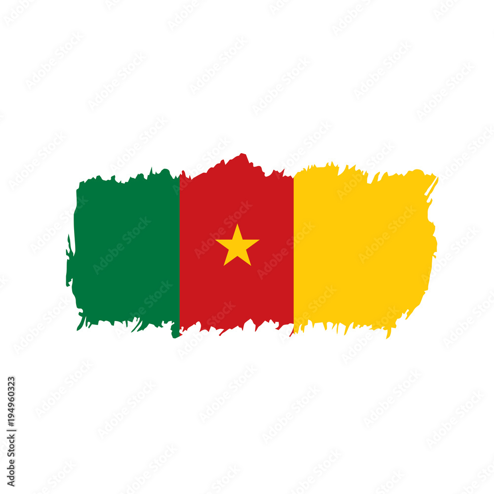 Obraz premium Cameroon flag, vector illustration
