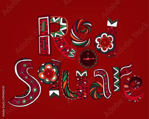 Red Square Lettering