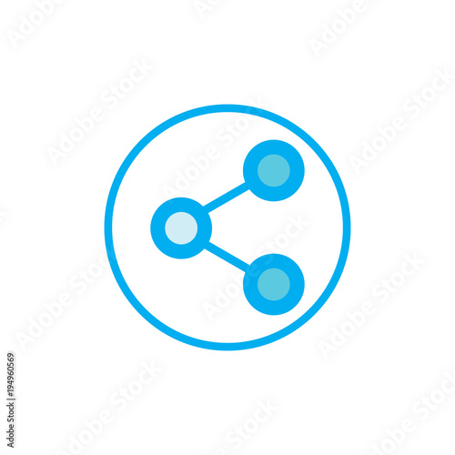Share icon. Connection vector sign. Vector illustration. Flat design style.