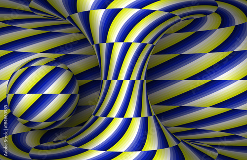 Wallpaper Mural Moving spiral hyperboloid and sphere. Vector optical illusion illustration. Torontodigital.ca