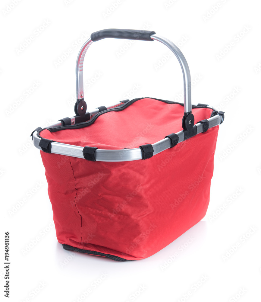 Red cooling bag with zipper isolated on white background. Red cooling bag with zipper isolated on white background.