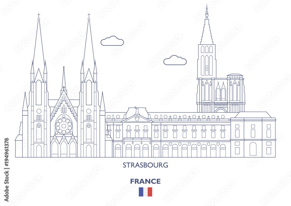 Strasbourg City Skyline, France
