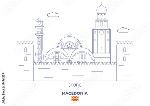 Skopje City Skyline  Macedonia