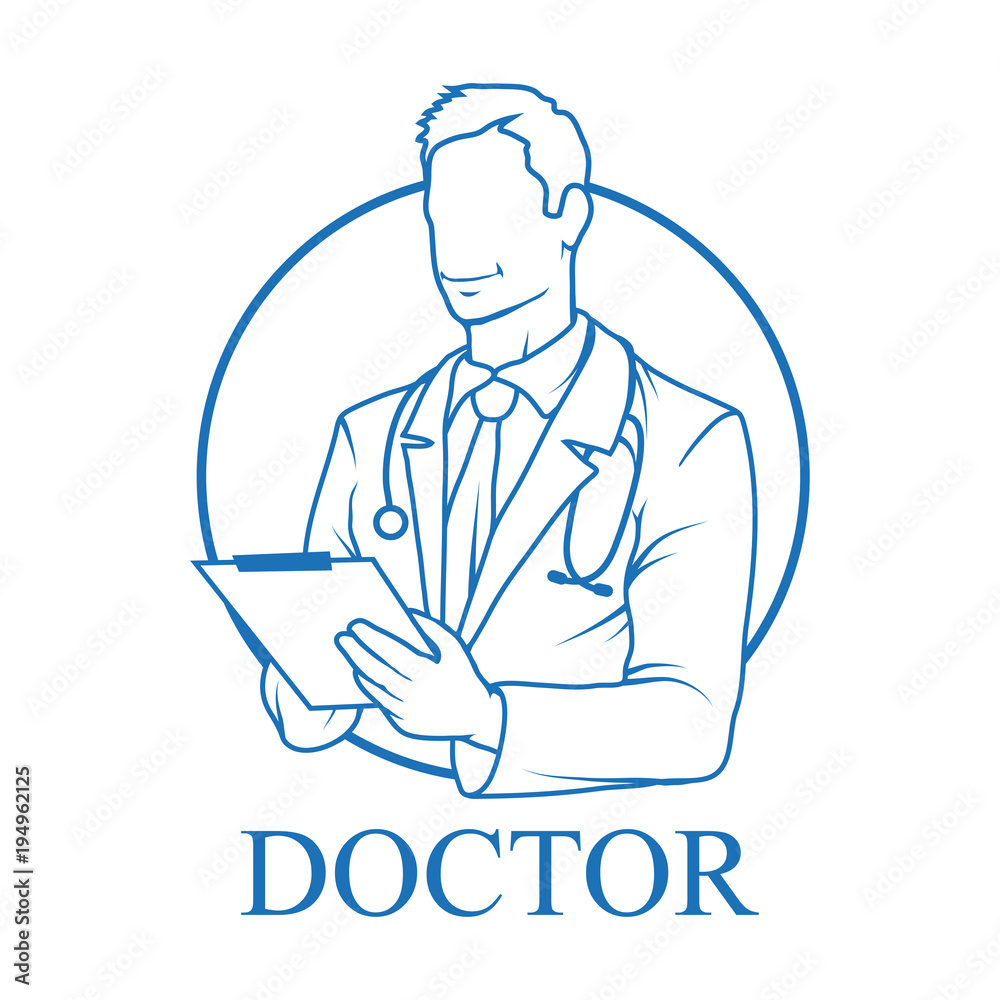 Doctor with stethoscope. Health Care. Young doctor in uniform. Medicine