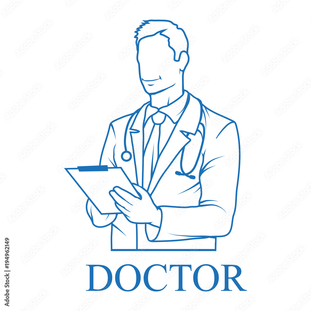 Doctor with stethoscope. Health Care. Young doctor in uniform. Medicine Doctor with stethoscope. Health Care. Young doctor in uniform. Medicine
