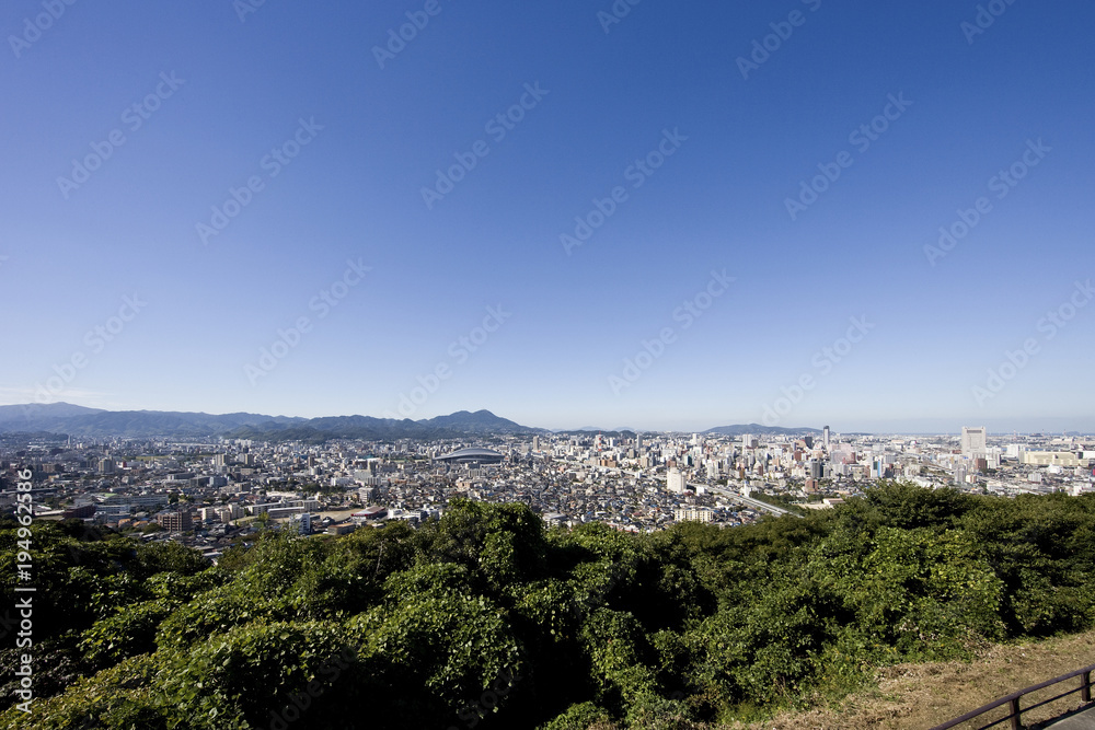 足立公園展望台からの小倉市街地眺望