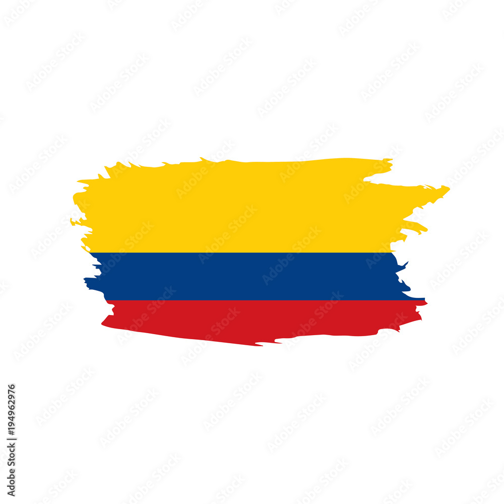 Naklejka premium Colombia flag, vector illustration