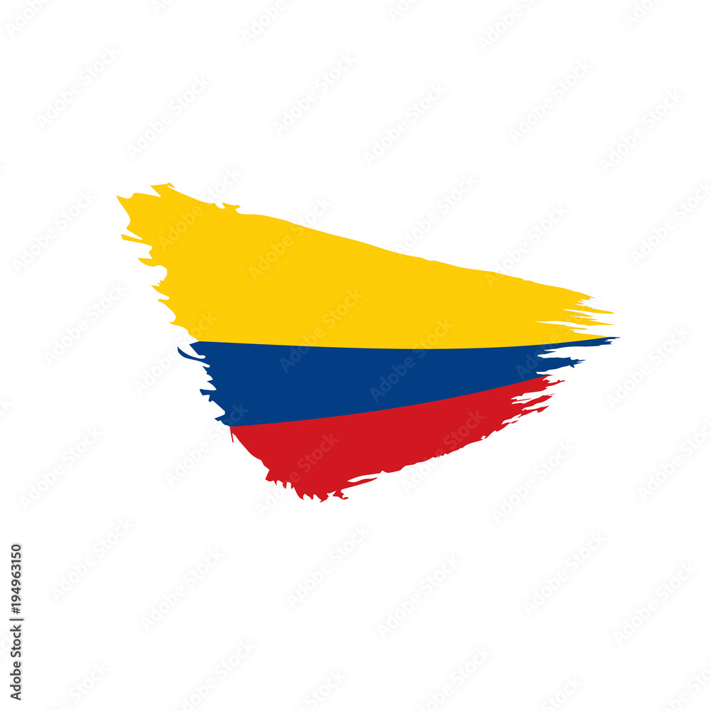 Obraz premium Colombia flag, vector illustration