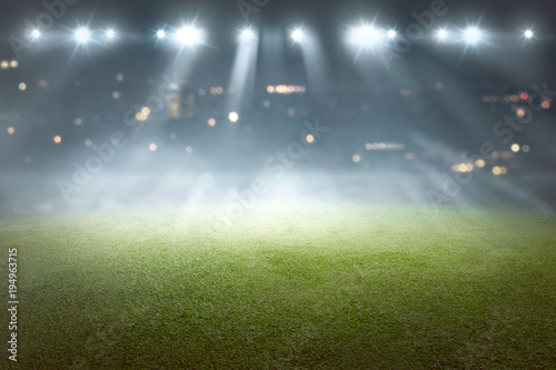 Soccer field with blur spotlight