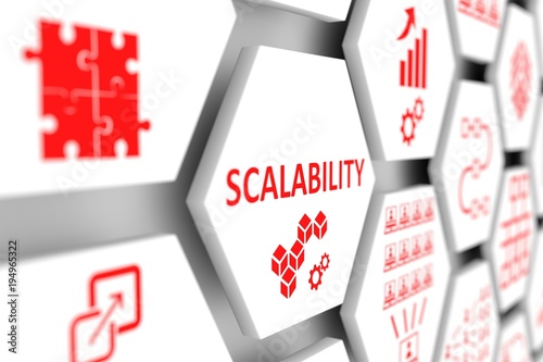 SCALABILITY concept cell blurred background 3d illustration photo