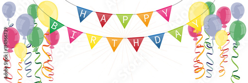 Happy Birthday Ballons Girlande