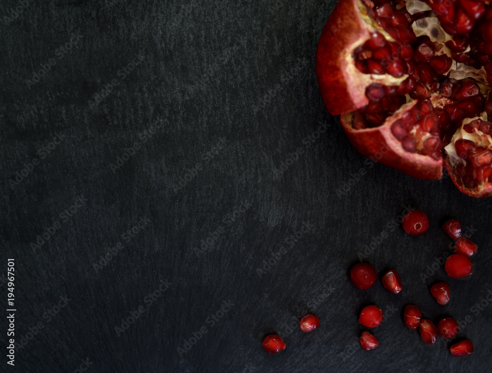 Pomegranate with seeds and cranberry Pomegranate with seeds and cranberry