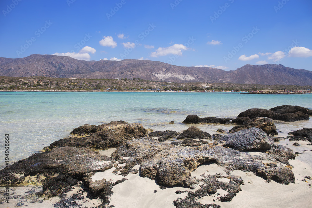 Turquoise water at Elafonisi beach, Crete Island, Greece