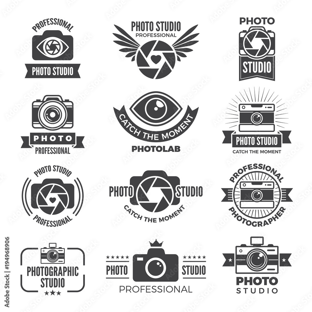 Logotypes and symbols of photo studios