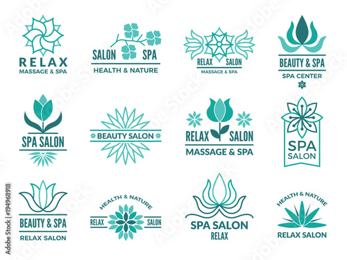 Floral logotypes for beauty and spa salon