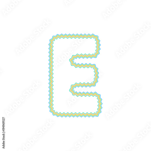 E Zigzag Letter Logo Icon Design