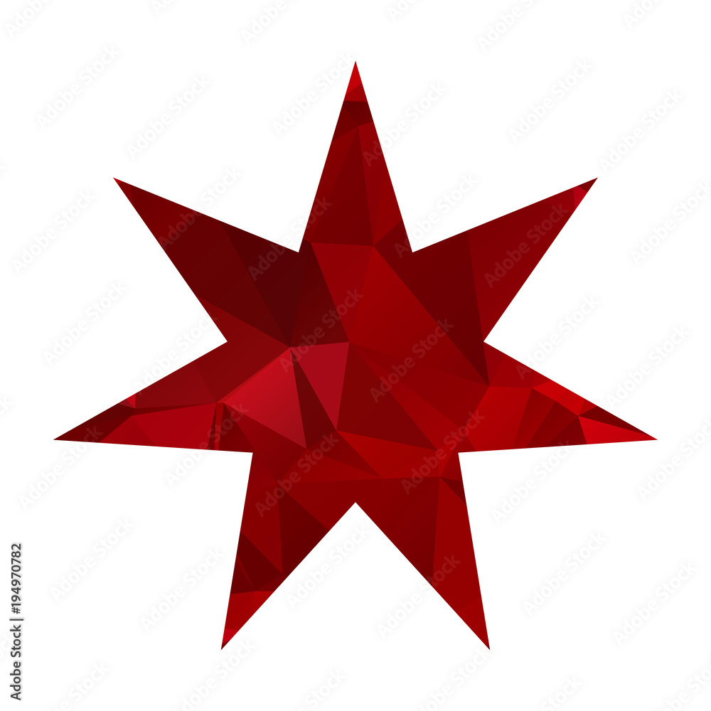 Red star isolated on white background. Low poly origami style design. Polygonal design for business. Flat vector cartoon star illustration. Objects isolated on a white background. Red star isolated on white background. Low poly origami style design. Polygonal design for business. Flat vector cartoon star illustration. Objects isolated on a white background.