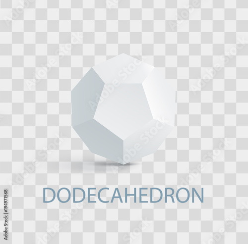 Dodecahedron Complicated White Geometric Figure