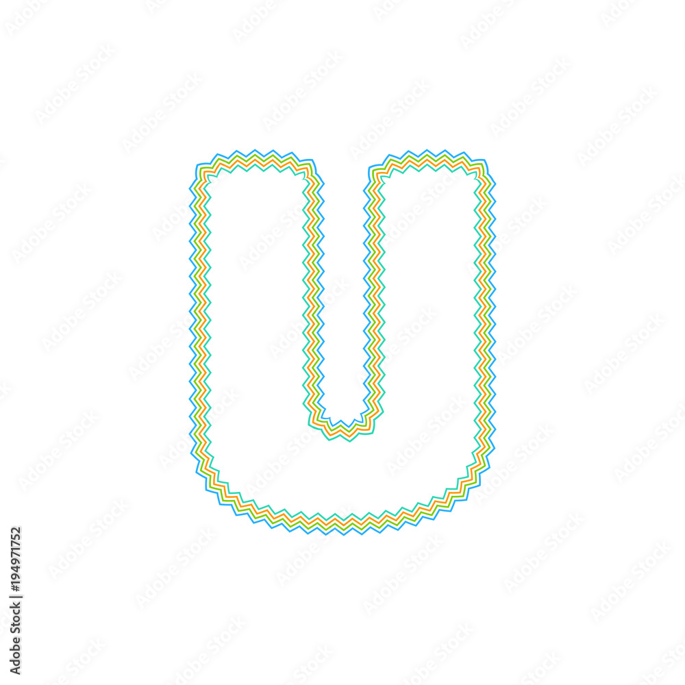U Zigzag Letter Logo Icon Design U Zigzag Letter Logo Icon Design