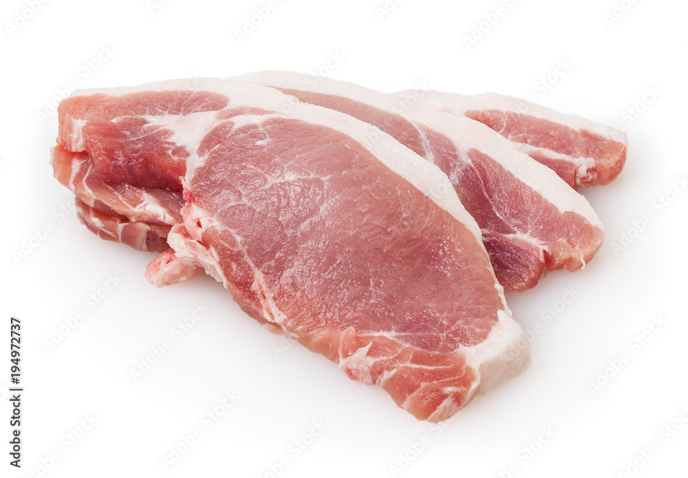 Raw pork meat isolated on white background Raw pork meat isolated on white background