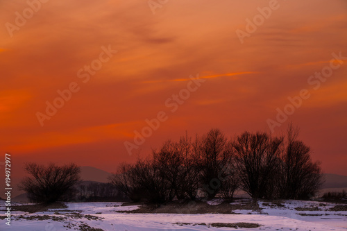 Orange sky during sunset © tempisch