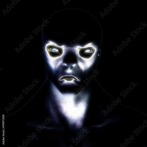 Digital 3D Illustration of a creepy Creature