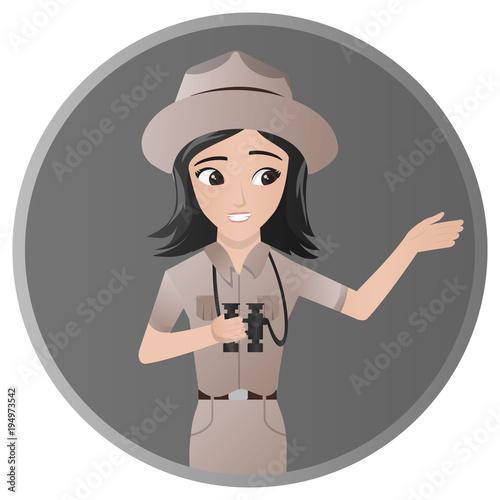 Female Zookeeper / Zoologist Holding Binocular Female Zookeeper / Zoologist
 Holding Binocular 

