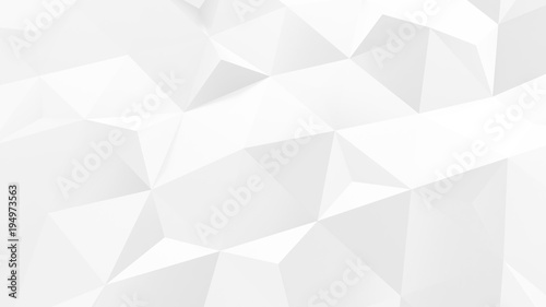white Abstract crystal triangle poly pattern background 3d Illustration