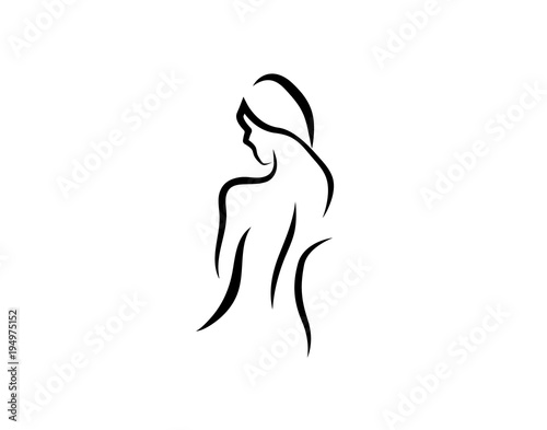Woman fashion shape icon for style and apparel concepts