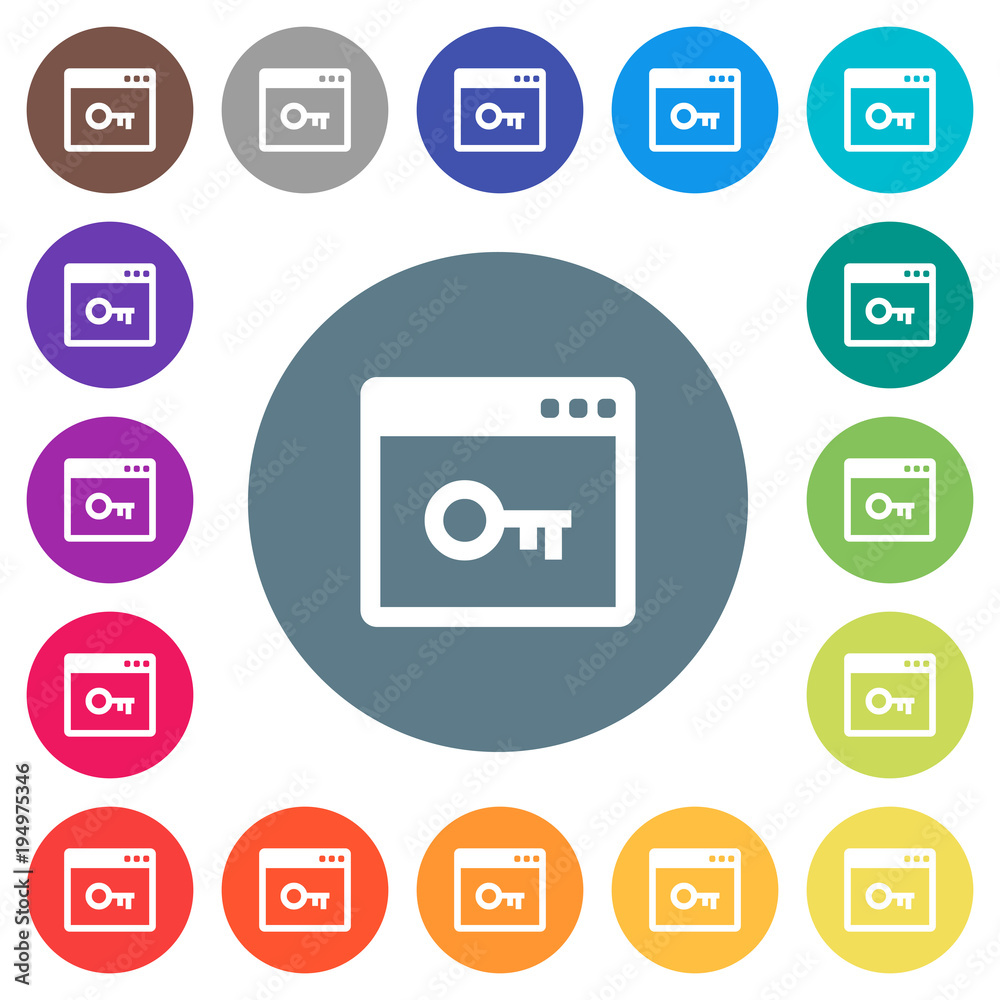 Lock application flat white icons on round color backgrounds Lock application flat white icons on round color backgrounds