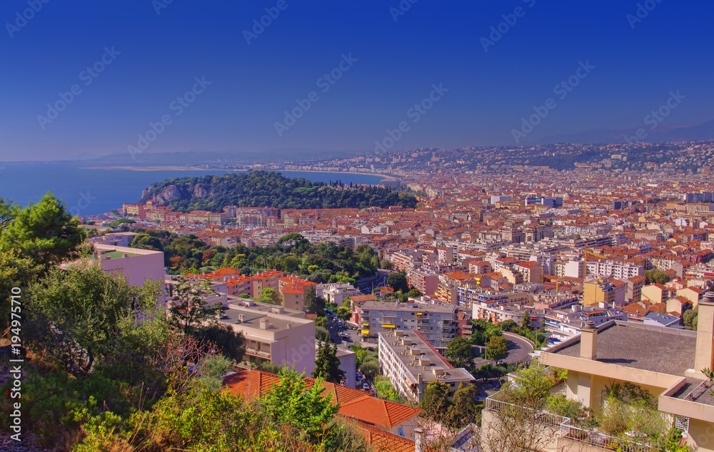 Marseille city view in France, sea coast
