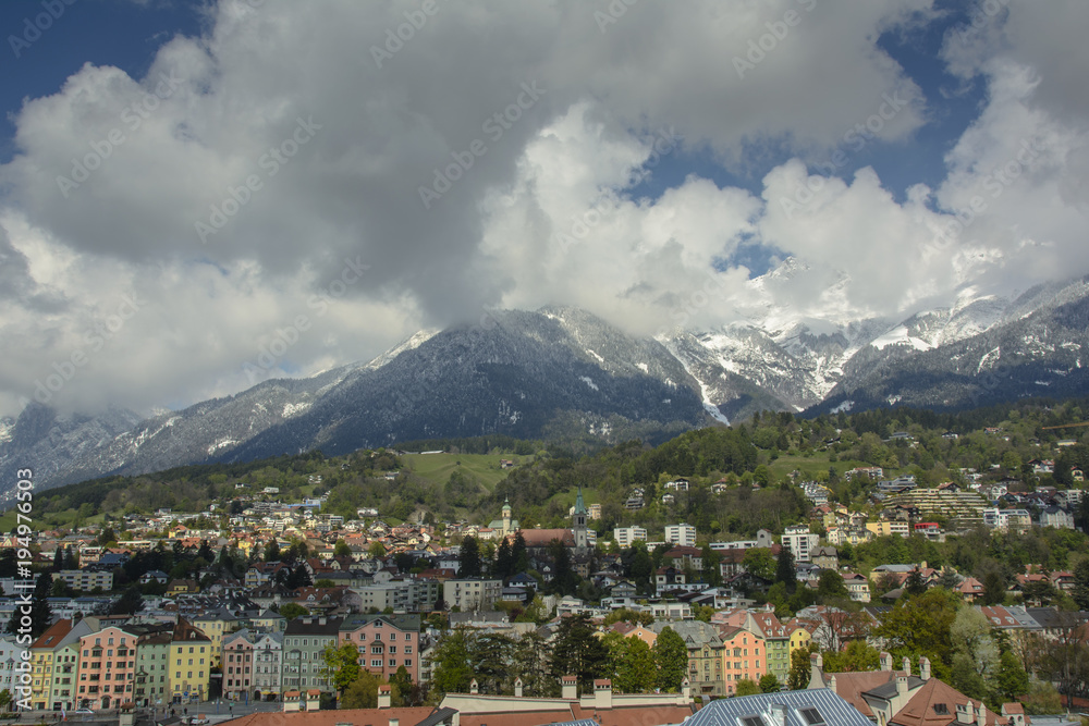 austrian alpine city in a valley