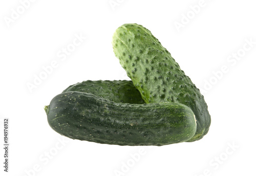 fresh green cucumber isolated on white background