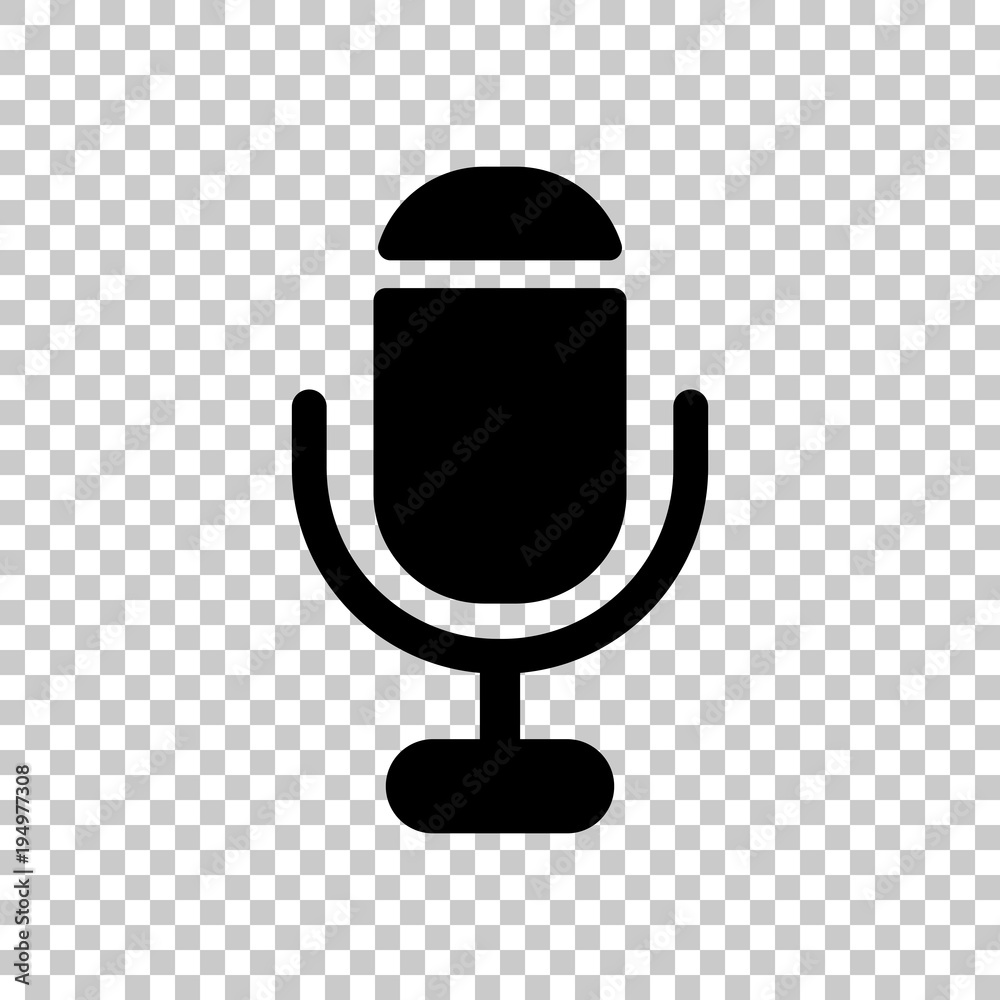 microphone. simple silhouette. On transparent background. microphone. simple silhouette. On transparent background.