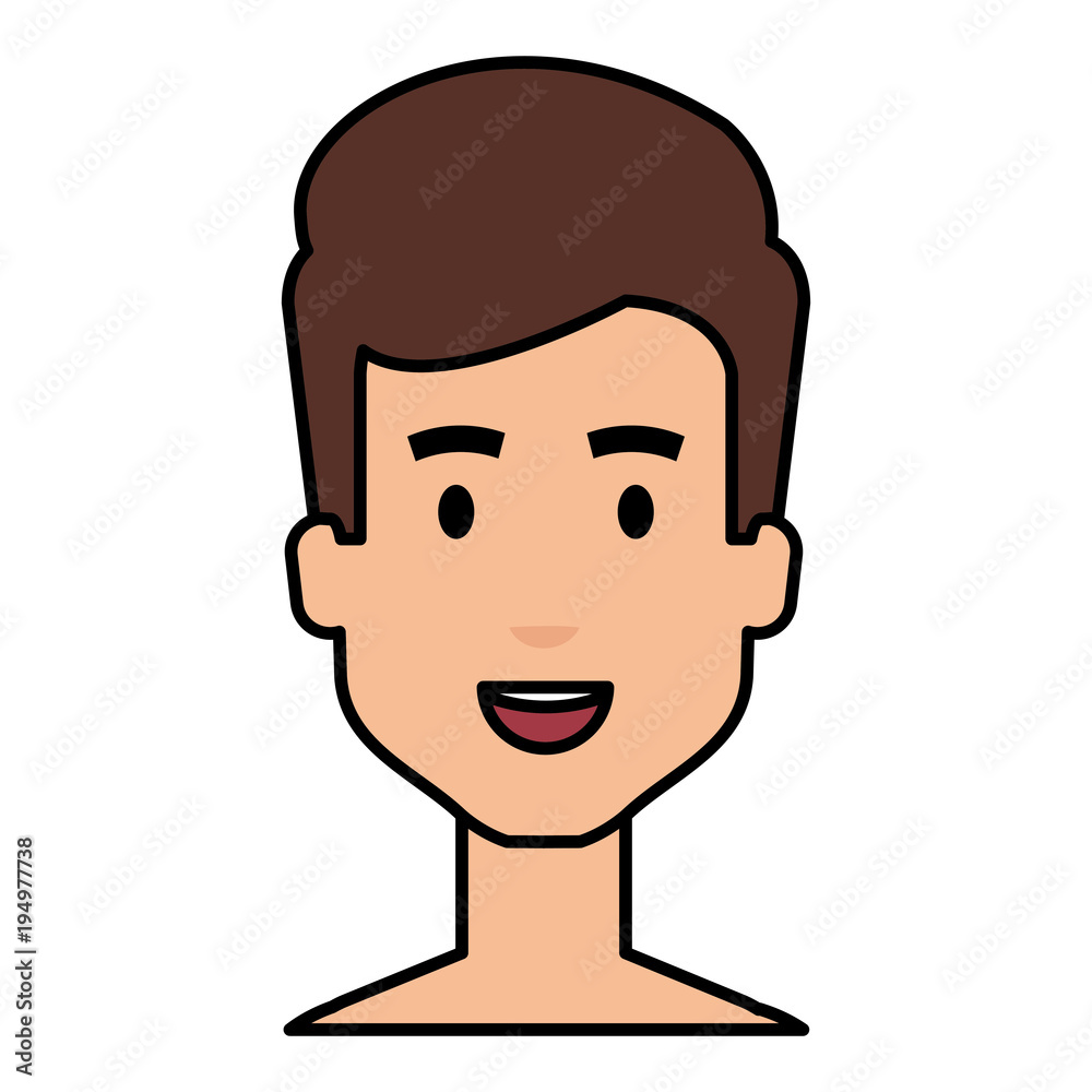 young man shirtless avatar character vector illustration design