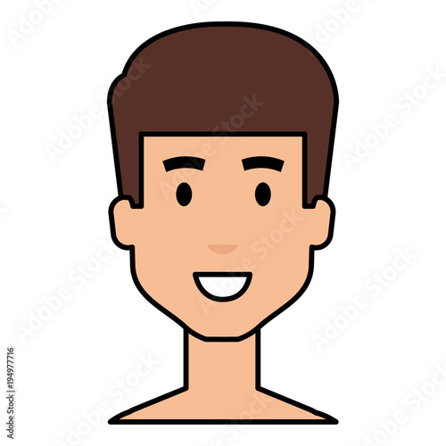 young man shirtless avatar character vector illustration design