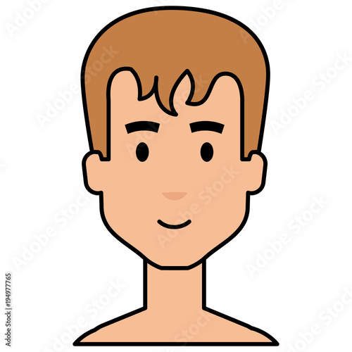 young man shirtless avatar character vector illustration design