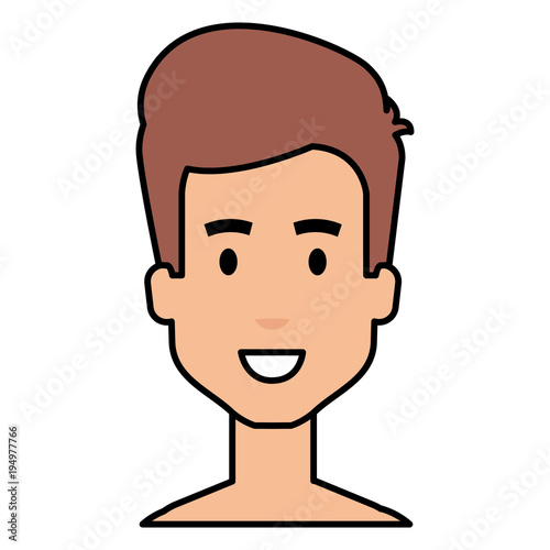 young man shirtless avatar character vector illustration design
