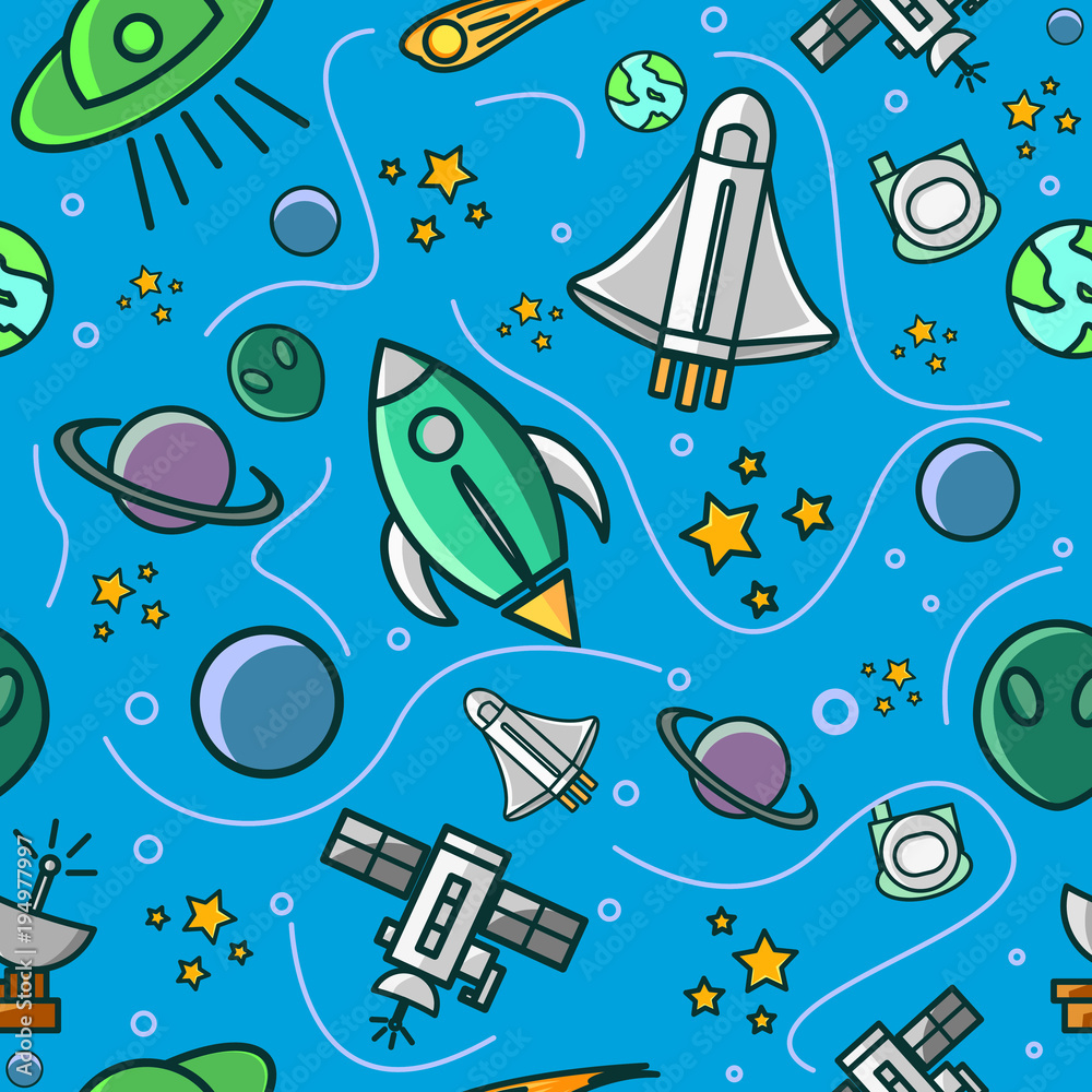 Naklejka premium About Space Seamless pattern