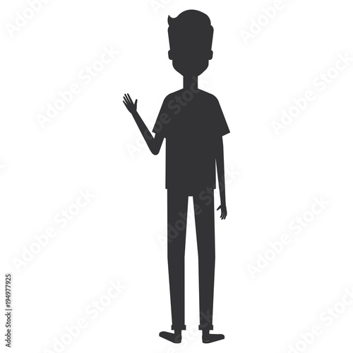 young man model avatar character vector illustration design