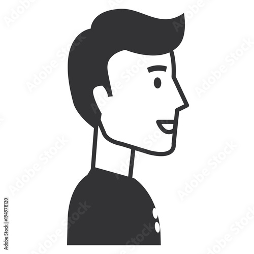 young man model avatar character vector illustration design