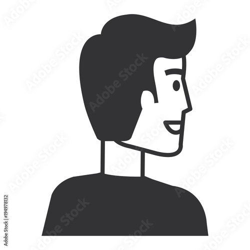 young man model avatar character vector illustration design