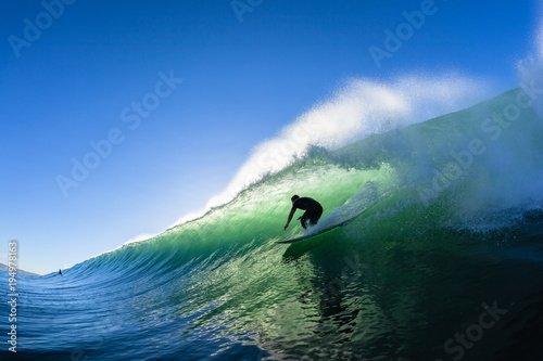 Surfing Surfer Tube Ride Ocean Wave Water Photo