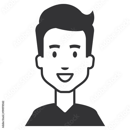 young man model avatar character vector illustration design
