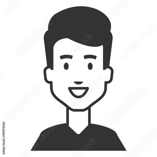 young man model avatar character vector illustration design