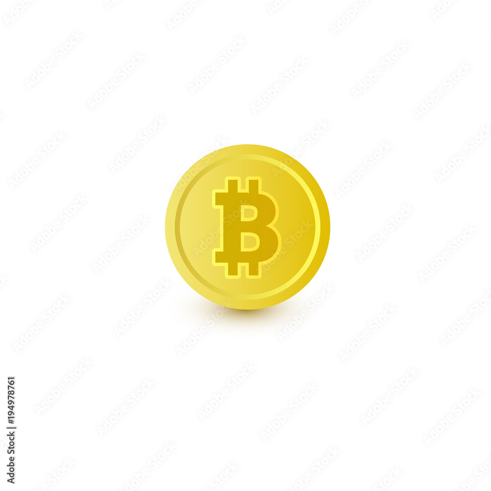 Bitcoin, golden coin with BTC, letter B symbol, cryptocurrency icon, vector illustration isolated on white background. Vector icon of bitcoin, golden BTC coin, cryptocurrency concept Bitcoin, golden coin with BTC, letter B symbol, cryptocurrency icon, vector illustration isolated on white background. Vector icon of bitcoin, golden BTC coin, cryptocurrency concept
