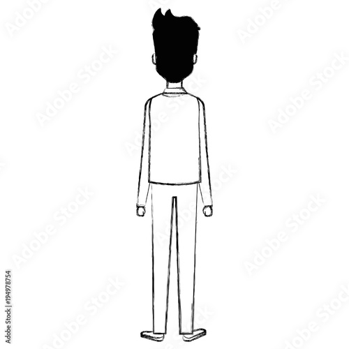 young man model avatar character vector illustration design