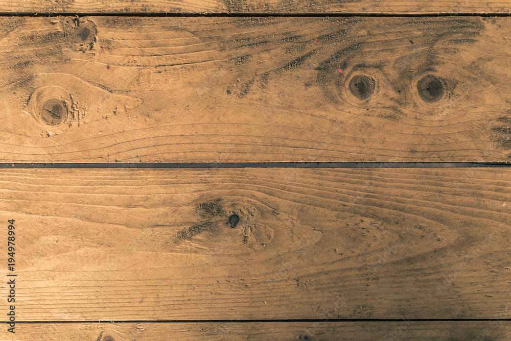 Fototapeta premium Light brown wooden background - new horizontal boards
