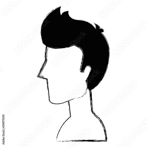 young man shirtless avatar character vector illustration design